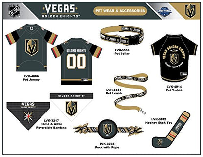 NHL Las Vegas Golden Knights Tee Shirt for Dogs & Cats, X-Small. - Are You A Hockey Fan? Let Your Pet Be An NHL Fan Too! - color: Las Vegas Golden Knights, size: X-Small