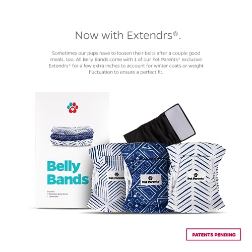 Pet Parents® Washable Belly Bands for Male Dogs (3pack) + Extendrs® of Durable Dog Diapers Male, Premium Male Dog Diapers & Dog Wraps (Small, Kahuna) - color: Kahuna, size: Small (13-16")