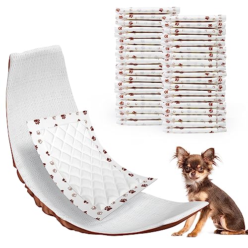 MICOOYO Dog Diaper Liners, Dog Diaper Pads, Disposable Dogs Booster Pads for Puppy, Belly Band Dogs Diapers Liners Male Doggie Diapers Inserts (Paws, XS 100Count) - size: XS 100Count