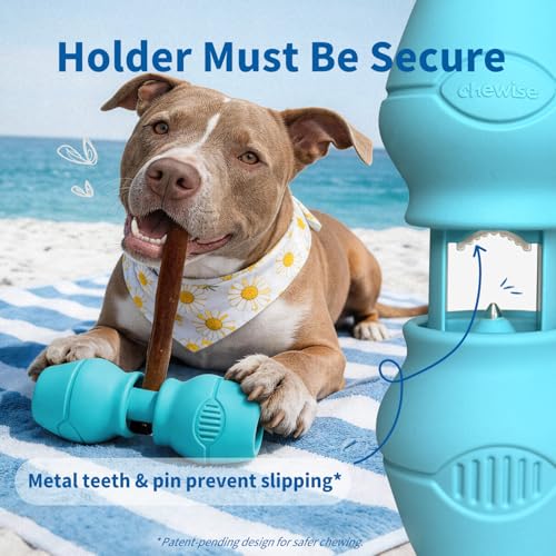 PetClan Chewise Bully Stick Holder, Improved Bully Sticks Holder, Ultimate Secure Heavy Duty, BPA-Free Safety Device to Prevent Choking, Fits Various Bully Sticks and Dog Sizes - color: Teal, size: Standard