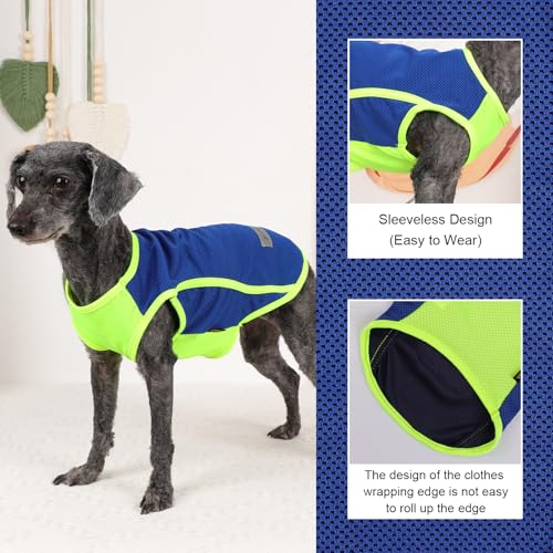 2 Pack Dog Clothes,Dog Shirts for Small Dogs,Quick Dry Dog Vest Boy Girl Summer, Puppy T-Shirt with Reflective Strip,Sun Protection Sleeveless Cool Breathable Pet Apparel(Green and Blue, XS) - color: Green and Blue, size: X-Small (Chest 12.2 in)