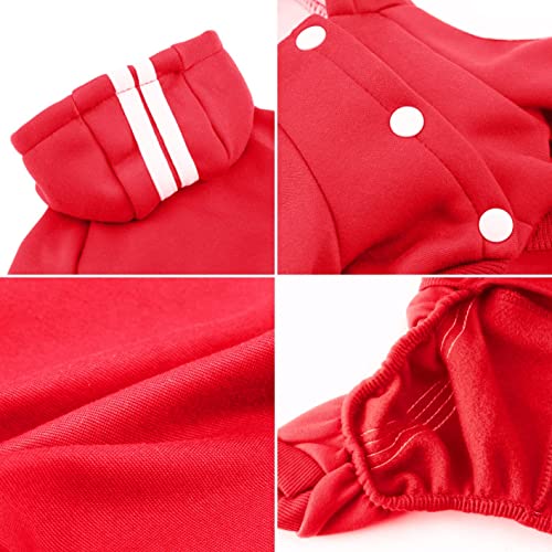 Dog Hoodie Security Clothes 4 Legs Jumpsuit Sweatshirt Hoodies Soft & Warm Dog Outfit Pullover Dog Winter Clothes Sweater for Small Medium Large Dogs Cats (Red, Large) - color: Red, size: Large