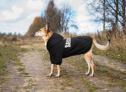 Security Dog Hoodie Dog Sweaters for Large Dogs Soft Brushed Fleece Clothes Hoodie Sweatshirt with Pocket(L) - size: Large
