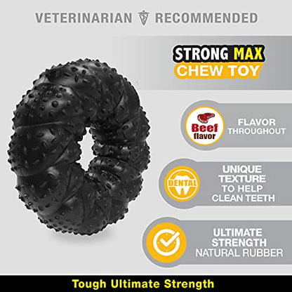 Nylabone Strong Max Chew Braided Ring Chew Toy for Dogs, Beef, Medium/Wolf - Up to 35 lbs. (1 Count) (Pack of 2) - size: Medium up to 35 lbs. (Pack of 2)
