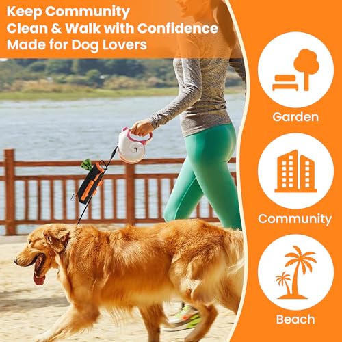 Dog Poop Bag Holder for Leash with 2 Waterproof Storage Pouches, Carabiner Clip, Zipper Soft Doggy Pouch for Pet Waste Bags, Dog Walking, Training, Travel (Black) - color: Black