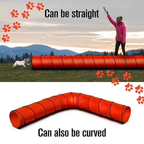 Houseables Dog Agility Tunnel, Dog Tunnel, Agility Equipment, 18 Feet, Puppy Obstacle Course, Crawling, Pet Playground, Small, Medium, Large, Indoor/Outdoor, Play, Pop Up Set, Exercise Tube, Toy, Red - color: Red
