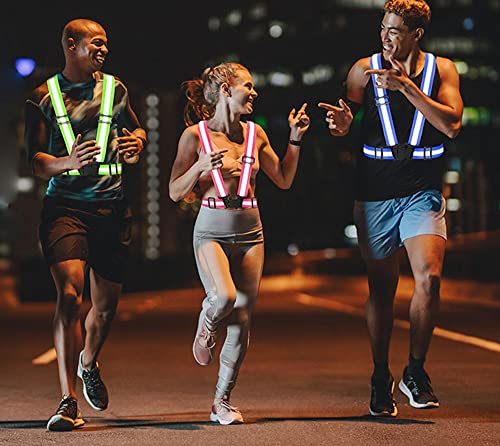 High Visibility Reflective Vest Safety Vest Running Reflective Gear Adjustable Reflective Vest for Walking,Jogging,Hiking,Night Cycling - color: Fluorescent Yellow
