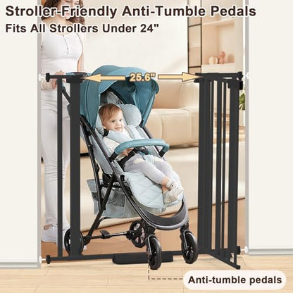 30-41 Inch Extra Wide Outdoor Baby Gate/Dog Gate, Indoor Pet Gate for Doorways, Hallways and Stairs No Drilling, Auto Close, Pressure Mounted Safety gate for Babies,Pets, Black - size: Black 30-40inches wide