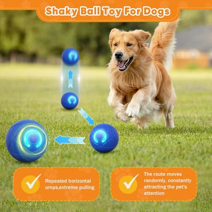 Smart Jumping Ball Toy for Dogs, Duraspin Dog Bouncing, Shaky Ball Toy USB Rechargeable Interactive Bouncing Toys for Puppy Toys (Blue) - color: Blue