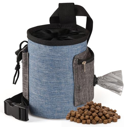 Dog Treat Pouch - 3 Ways to Wear Treat Pouches for Pet Training,treat pouches for pet training,3 Cups Animal Walking Snack Container Best Hiking Toys Pack Dispenser Carries