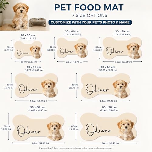 Personalized Dog & Cat Mat for Food & Water Bowls, Custom Pet Food Mat with Photo & Name, Non-Slip Waterproof Diatomite Dog Feeding Mats, Dog Bowl Placemat Gifts for Pet Lover, Pet Owner (Style 2) - color: Style 2