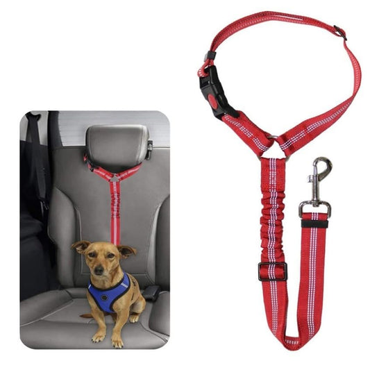 Elastic Retractable Dog Leash for Car Belts 1 Pack - Adjustable Pet Safety Tether for Vehicle Travel, Hands-Free Dog Restraint for Backseat，red - color: red