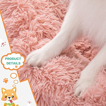 NOYAL Calming Donut Dog Bed for Small to Medium Dogs & Cats - Plush Faux Fur Anti-Anxiety Pet Bed with Machine Washable Cover & Non-Slip Base - color: Pink, size: Medium 23.6''