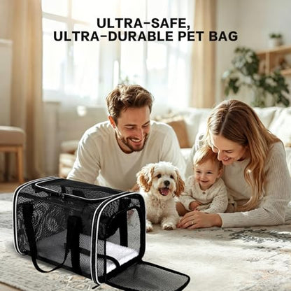 Cat Carrier, Soft-Sided Pet Carrier Bag, Breathable Mesh, Black (White, 20 * 13 * 13) - color: white, size: 20.0"L x 13.0"W x 13.0"H