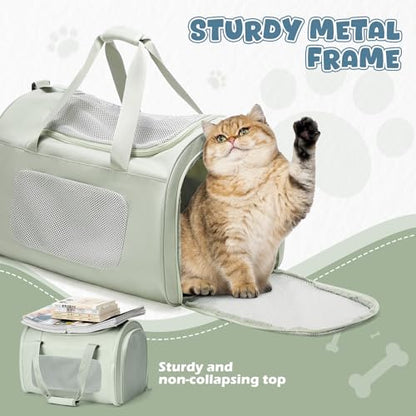 Large Cat Carriers Dog Carrier Pet for Small/Medium Cats Dogs Puppies,Soft-Sided Cat Bag Airline Approved,Carry Up to 20 Lbs,Green - color: A-Medium-Green
