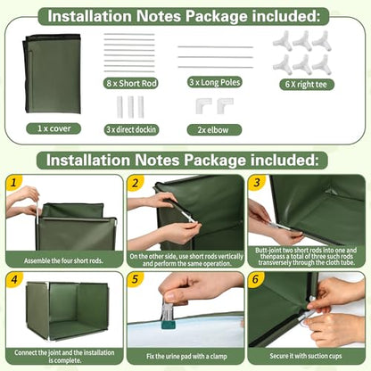 Dog Pee Pad Holder with High Walls,Waterproof Puppy Litter Box,Foldable Indoor Dog Potty,No Spill Pet Toilet for Small/Medium Puppy, Easy Clean,Army Green (24"x17.7"x17.7") - size: 24"x17.7"x17.7"