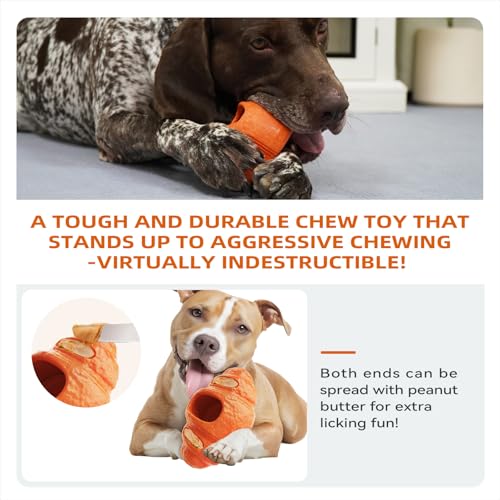 Durable Frozen Dog Chew Toy for Aggressive Chewers,Interactive Treat Dispensing Toy for Crate Training & Anxiety Relief,Food-Grade Nylon, Coffee Wood Fiber, Easy to Clean,For Medium & Large Dogs - color: Croissant Shape
