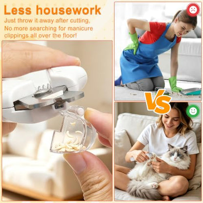 Dog Nail Clippers and Grinder with LED Light, 2-in-1 Professional Electric Pet Nail Trimmer, Quiet & Rechargeable Paws Grooming Tool for Small, Medium, Large Dogs & Cats
