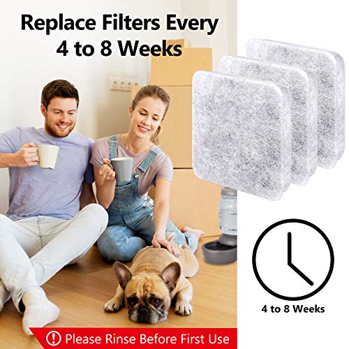Dog Water Filter Replacement, Dog Water Bowl Filter, Pet Water Filter Compatible with Petmate Replendish Mason Automatic Gravity Waterer Bowls for Cats and Dogs, 6 Pack