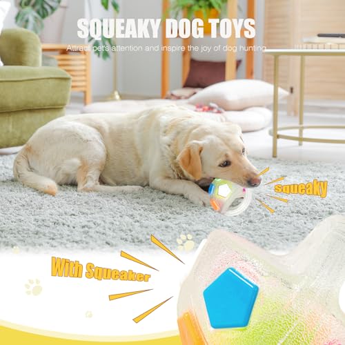 Dog Toy Ball with Handle, Toss and Fetch Play, Interactive Ball for Dogs Playing, Squeaky Floating (2pc) - color: 2-pack