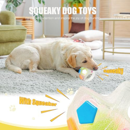 Dog Toy Ball with Handle, Toss and Fetch Play, Interactive Ball for Dogs Playing, Squeaky Floating (2pc) - color: 2-pack