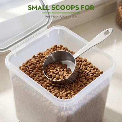 Dog Food Scoop 1/2 Cup Stainless Steel Measuring Cups Metal Pet Scooper with Inner Precision Scale Measurement for Wet Dry Dog Food (1/2 CUP) - size: 1/2 CUP
