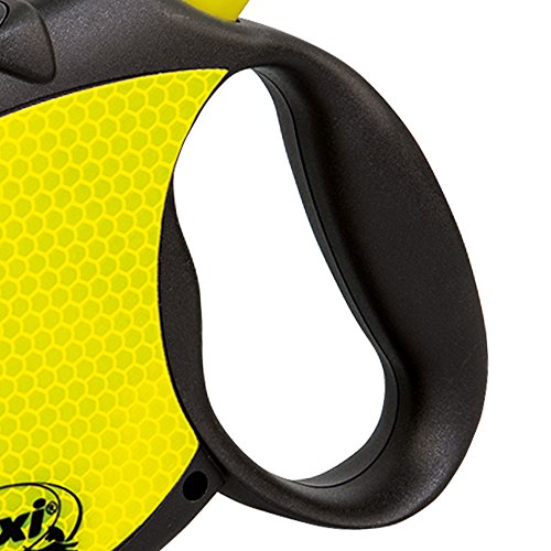 FLEXI Neon Retractable Dog Leash (Cord), 16 ft, Small, Black/Yellow - size: Small (Pack of 1)