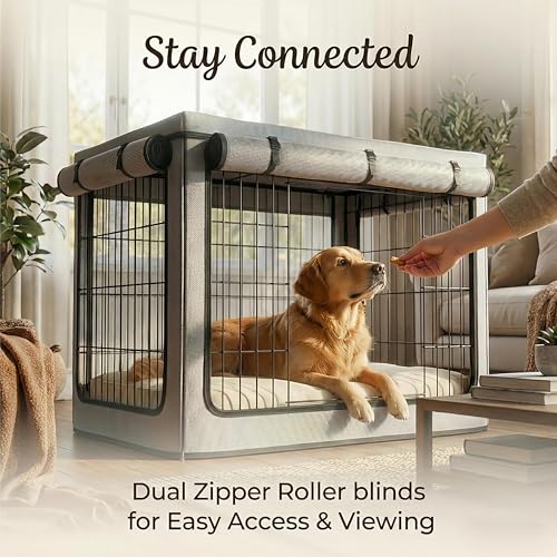 Dog Crate Cover, Heavy Duty 1680D Waterproof Oxford Cloth with Breathable Mesh & Detachable Sunshade, Universal Fit for Wire Crates, All-Weather Indoor Outdoor Use (48-Inch) - size: 48-Inch