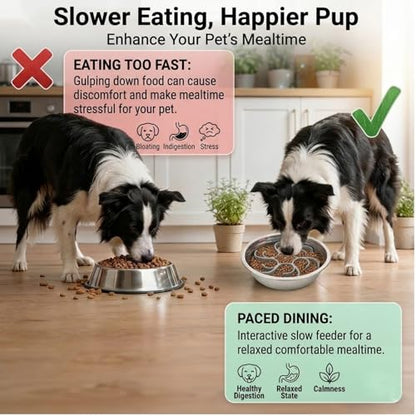 2Pcs Dog Slow Feeder Insert and Lick Mat Set, Silicone Pet Licking Pad with Suction Cups, Slow Feeding Bowl Insert for Wet & Dry Food, Grey - color: Grey