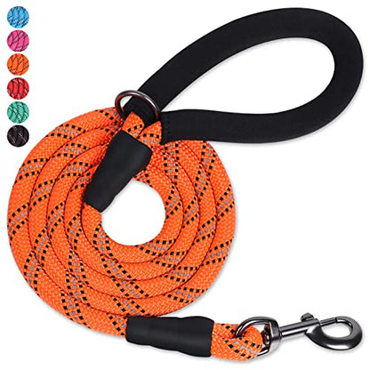 VIVAGLORY Rope Dog Leash + Dog Life Jacket, Neoprene Padded Handle Durable Strong for Small Medium Large Pets