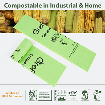 Compostable Bags,Trash bags 13+ gallon tall kitchen, Compostable Trash Lawn & Leaf Yard Waste Bags,Kitchen Compost Trash Bin Compatible,Extra Thick1.01 Mills,Certified by BPI and OK Compost(50count) - color: 13G-50count
