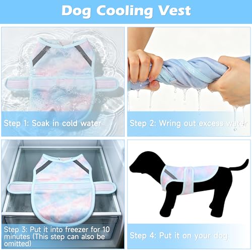 Dog Cooling Vest,Adjustable Lightweight Dog Cooler Jacket for Summer 3D Breathable Mesh Pet Cooling Shirts with Reflective Stripe UV Protection Pet T Shirt for Beach, Hiking, Walking - size: XL