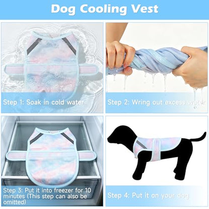 Dog Cooling Vest,Adjustable Lightweight Dog Cooler Jacket for Summer 3D Breathable Mesh Pet Cooling Shirts with Reflective Stripe UV Protection Pet T Shirt for Beach, Hiking, Walking - size: XL