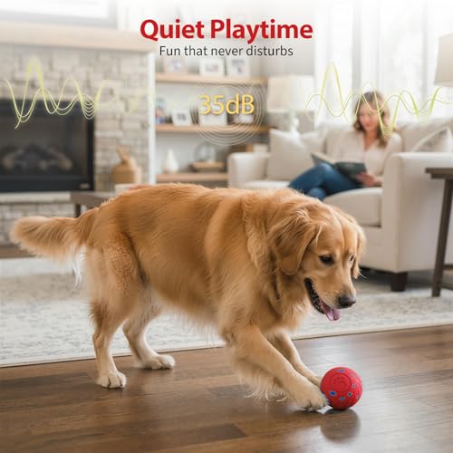 Dog Toys for Small Medium Dog to Keep Them Busy, Interactive Dog Toys, Automatic Moving Bouncy Dog Balls 3-Modes with Lights, Motion Activated Rolling Dog Balls, Mental Stimulation (Red Ballshell) - color: Red Ballshell