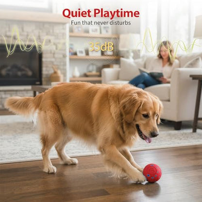 Dog Toys for Small Medium Dog to Keep Them Busy, Interactive Dog Toys, Automatic Moving Bouncy Dog Balls 3-Modes with Lights, Motion Activated Rolling Dog Balls, Mental Stimulation (Red Ballshell) - color: Red Ballshell