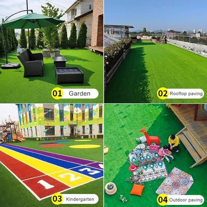 Realistic Artificial Grass Rug Indoor Outdoor, Fake Grass with Drain Holes for Dog Potty Training and Multi-Purpose Use(3.2 * 26ft/100 * 800cm) - size: 3.2*26ft/100*800cm
