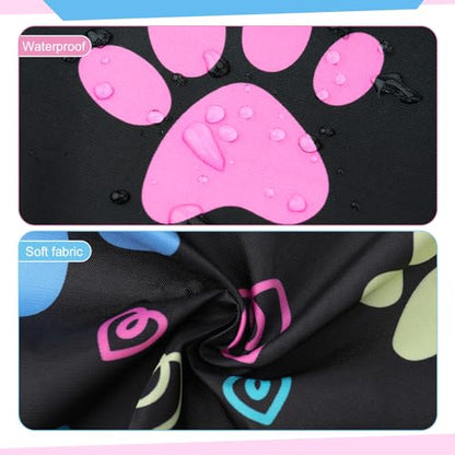 Dog Grooming Waterproof Apron with 2 Pockets, Cute Animals Puppy Dog Pets Apron - style: Colorful Dog Paw