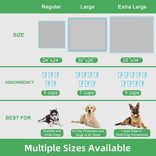 DEEP DEAR Activated Carbon Puppy Pads 30"x26" (40-Count), Charcoal Dog Pads Extra Large, Disposable XL Dog Pee Pads for Potty Training, Leak-Proof Pet Pads for Whelping Puppies, Kittens, Rabbits - size: Charcoal: 30"x26"-40 Ct