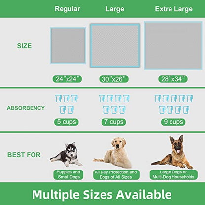 DEEP DEAR Activated Carbon Puppy Pads 30"x26" (40-Count), Charcoal Dog Pads Extra Large, Disposable XL Dog Pee Pads for Potty Training, Leak-Proof Pet Pads for Whelping Puppies, Kittens, Rabbits - size: Charcoal: 30"x26"-40 Ct