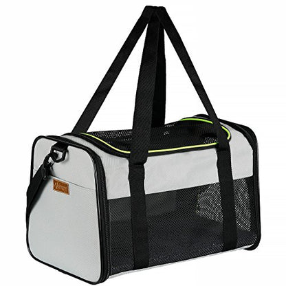 Cat Carrier - Portable Foldable Dog Pet Carrier, Soft-Sided Pet Bag up to 28 Lbs, Airline Approved Travel Puppy Carrier - color: Grey, size: 19.7"L x 12"W x 12"H