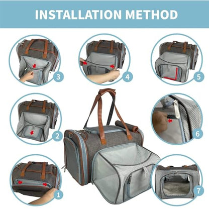 Mr. Peanut's Gold Series Standard Size Airline Compliant Expandable Pet Carrier V3.0 - color: Charcoal Ash
