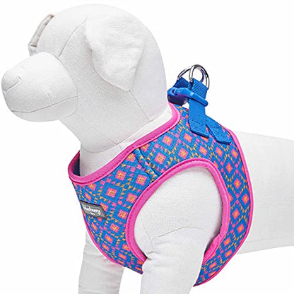 Blueberry Pet Southwestern Tribal Lozenges Navy Blue Dog Harness Vest, XS, Adjustable Harnesses for Puppies Small Dogs - color: Navy Blue, size: (15 1/2"-16 1/2") Chest Girth (Pack of 1)