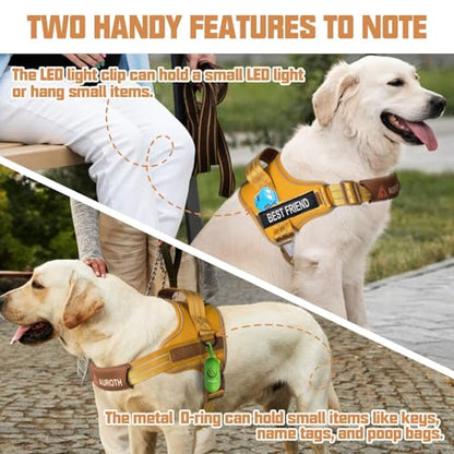 AUROTH Dog Harness and Leash Set, Soft Padded Service Dog Vest with 5.25FT Dog Leash, No Choke, Easy On Pet Vest, Adjustable Reflective No Pull Dog Harness Small Sized Dog, Easy Walking and Training - color: Turmeric, size: Small