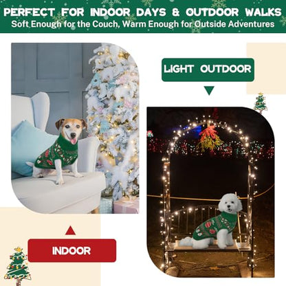 QBLEEV Christmas Dog Sweater for Large Dogs – Soft Acrylic Knit Dog Pullover for Large Breed Winter Wear – Sleeveless Big Pet Holiday Outfit - XL Turtleneck Sweatershirt Dress Girl Boy