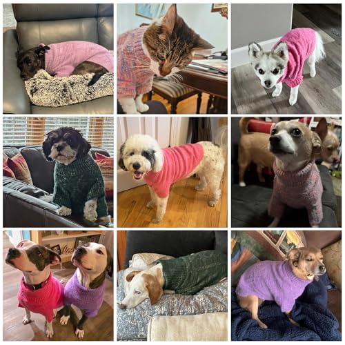KOOLTAIL Small Dog Sweater, Fuzzy Thick Super Soft Warm Dog Christmas Sweater Turtleneck Pullover for Cold Weather, Classic Cable Knitwear, Fleece Pet Fall Winter Clothes Coats Puppy Cats, Red S - color: Red, size: Small