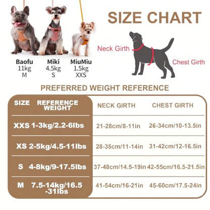 Puppytie No Pull xs Dog Harness with Multifunction Dog Leash,Soft Adjustable No Choke Escape Proof Pet Harness Vest,Denim Mocha Brown,XS - color: Pocket-Brown, size: XS