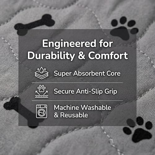 Washable Pee Pad Dog,Waterproof Puppy Training Mat, Reusable Pet Bed Pad | Heavy Absorbency 100%Waterproof Breathable Non-Slip Machine Wash Over 200 times 72×72 Pet Cage&Bed - size: 72×72 Inch(Pack of 1)