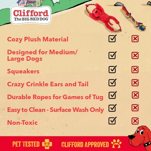 Dog Toys – Tug of War Rope Toy for Dogs, Plush Bone, Durable Rubber Chew Toy for Training, Fetch, Pull, and Play for Large & Small Dogs, Canine Tug Toys. (Rope Plush)