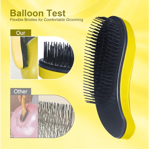Small Dog Brush - Grooming Tool for Teddy, Yorkies, Maltese, Shih Tzu, Chihuahua - Puppy Hair Brush (Yellow) - color: Yellow