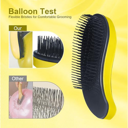 Small Dog Brush - Grooming Tool for Teddy, Yorkies, Maltese, Shih Tzu, Chihuahua - Puppy Hair Brush (Yellow) - color: Yellow